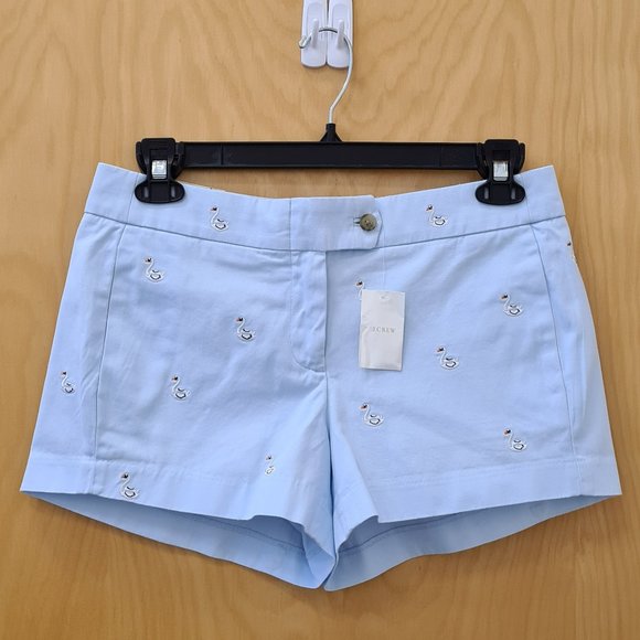 J. Crew Factory Pants - J.Crew NWT Swan Embroidered Chino Shorts size 6